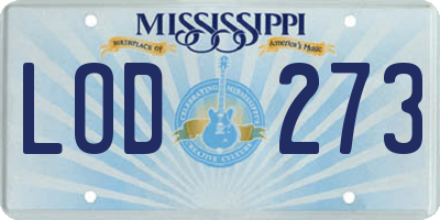 MS license plate LOD273