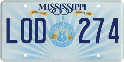 MS license plate LOD274