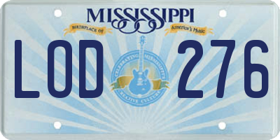 MS license plate LOD276