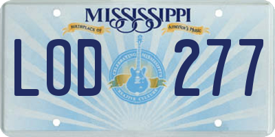MS license plate LOD277