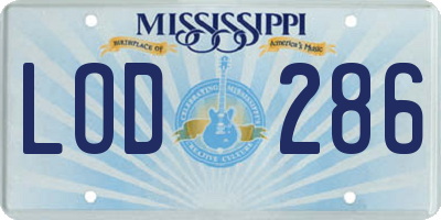 MS license plate LOD286