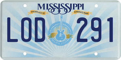 MS license plate LOD291