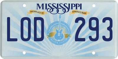 MS license plate LOD293