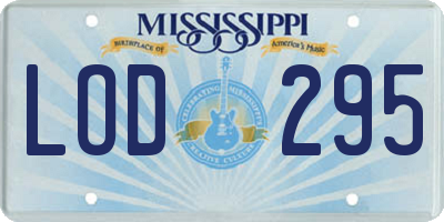 MS license plate LOD295