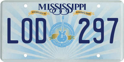 MS license plate LOD297