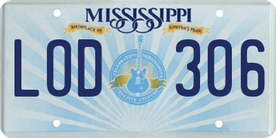 MS license plate LOD306