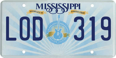 MS license plate LOD319