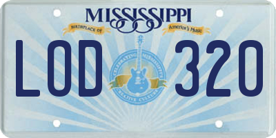 MS license plate LOD320