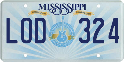 MS license plate LOD324