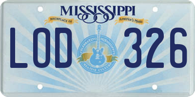 MS license plate LOD326