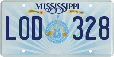 MS license plate LOD328