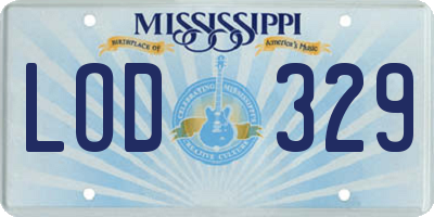 MS license plate LOD329