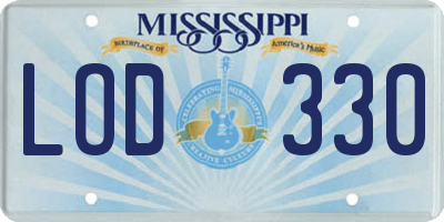 MS license plate LOD330