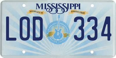 MS license plate LOD334