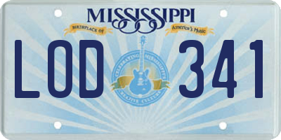 MS license plate LOD341