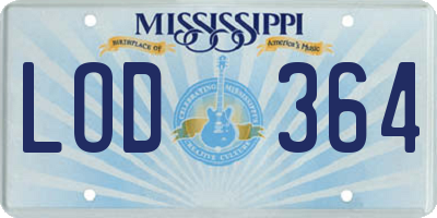 MS license plate LOD364