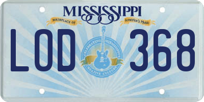 MS license plate LOD368
