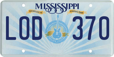 MS license plate LOD370