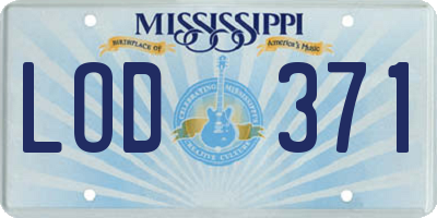 MS license plate LOD371