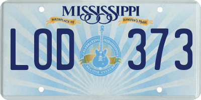 MS license plate LOD373