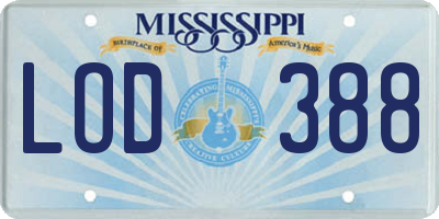 MS license plate LOD388