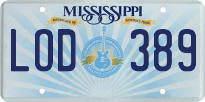 MS license plate LOD389