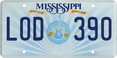 MS license plate LOD390
