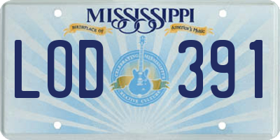 MS license plate LOD391