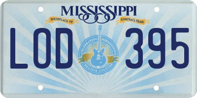 MS license plate LOD395