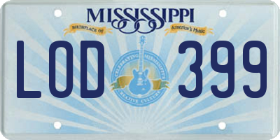 MS license plate LOD399