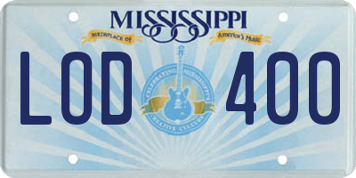 MS license plate LOD400