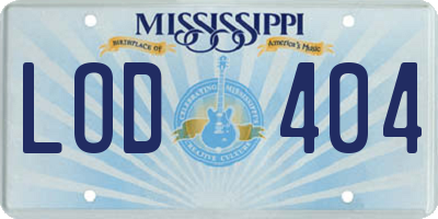 MS license plate LOD404