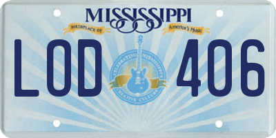 MS license plate LOD406