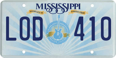 MS license plate LOD410