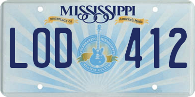 MS license plate LOD412