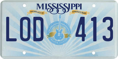 MS license plate LOD413