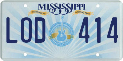 MS license plate LOD414
