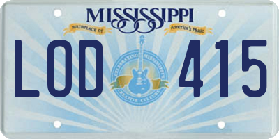 MS license plate LOD415
