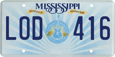 MS license plate LOD416
