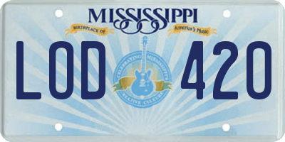 MS license plate LOD420