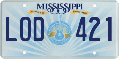 MS license plate LOD421