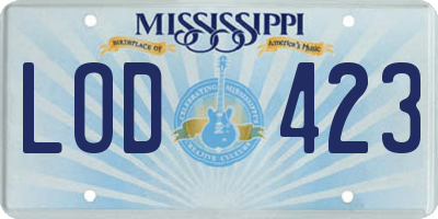 MS license plate LOD423