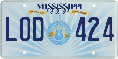 MS license plate LOD424