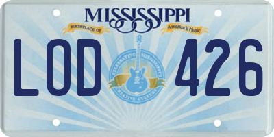 MS license plate LOD426