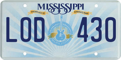 MS license plate LOD430