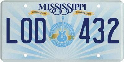 MS license plate LOD432