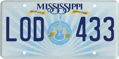 MS license plate LOD433