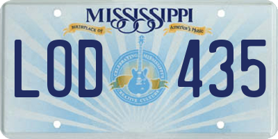 MS license plate LOD435