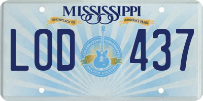 MS license plate LOD437