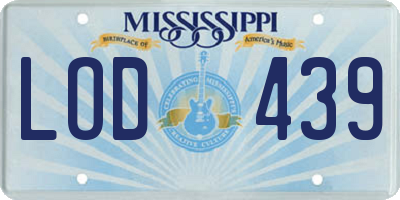 MS license plate LOD439